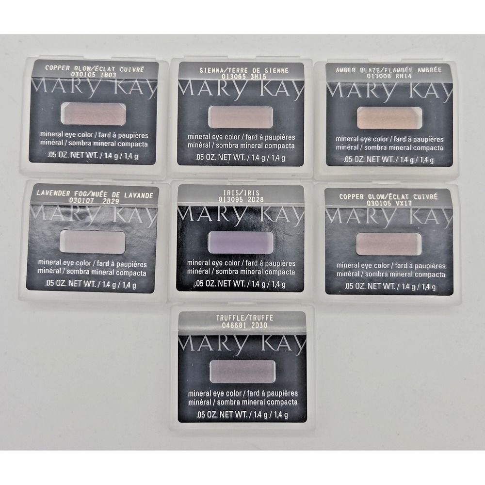 Lot 7 Mary Kay Mineral Eye Color Lavender, Copper, Truffle, Iris, Amber, Sienna